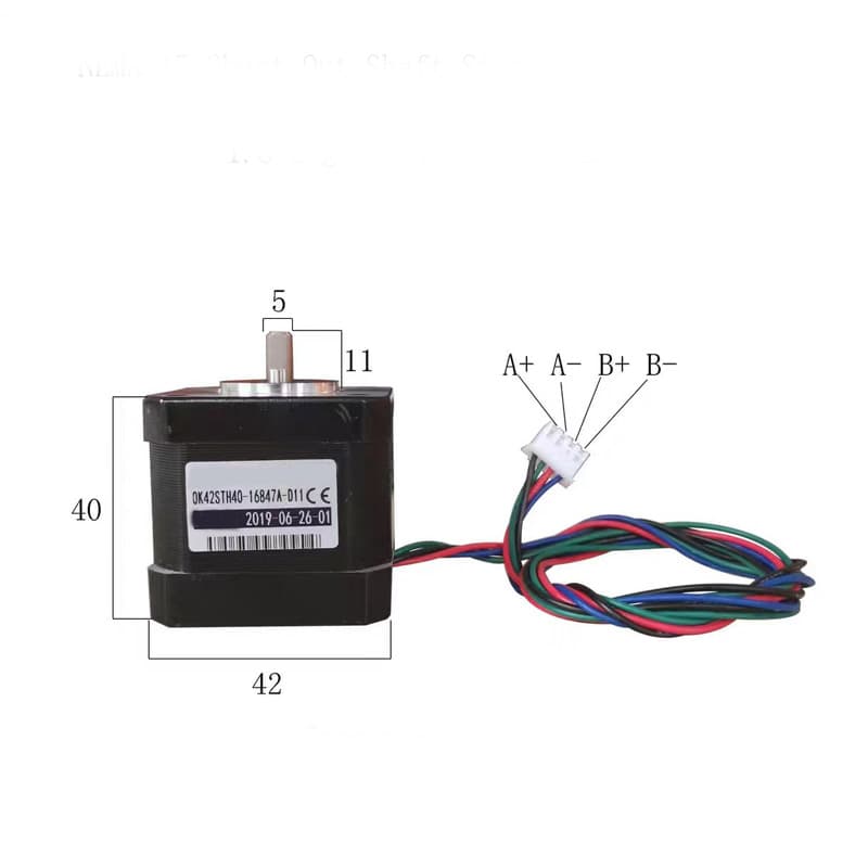 Low Noise Short out Od5mm Shaft NEMA17 Stepping Motor 42mm with Shaft Length 11mm, 0.45nm