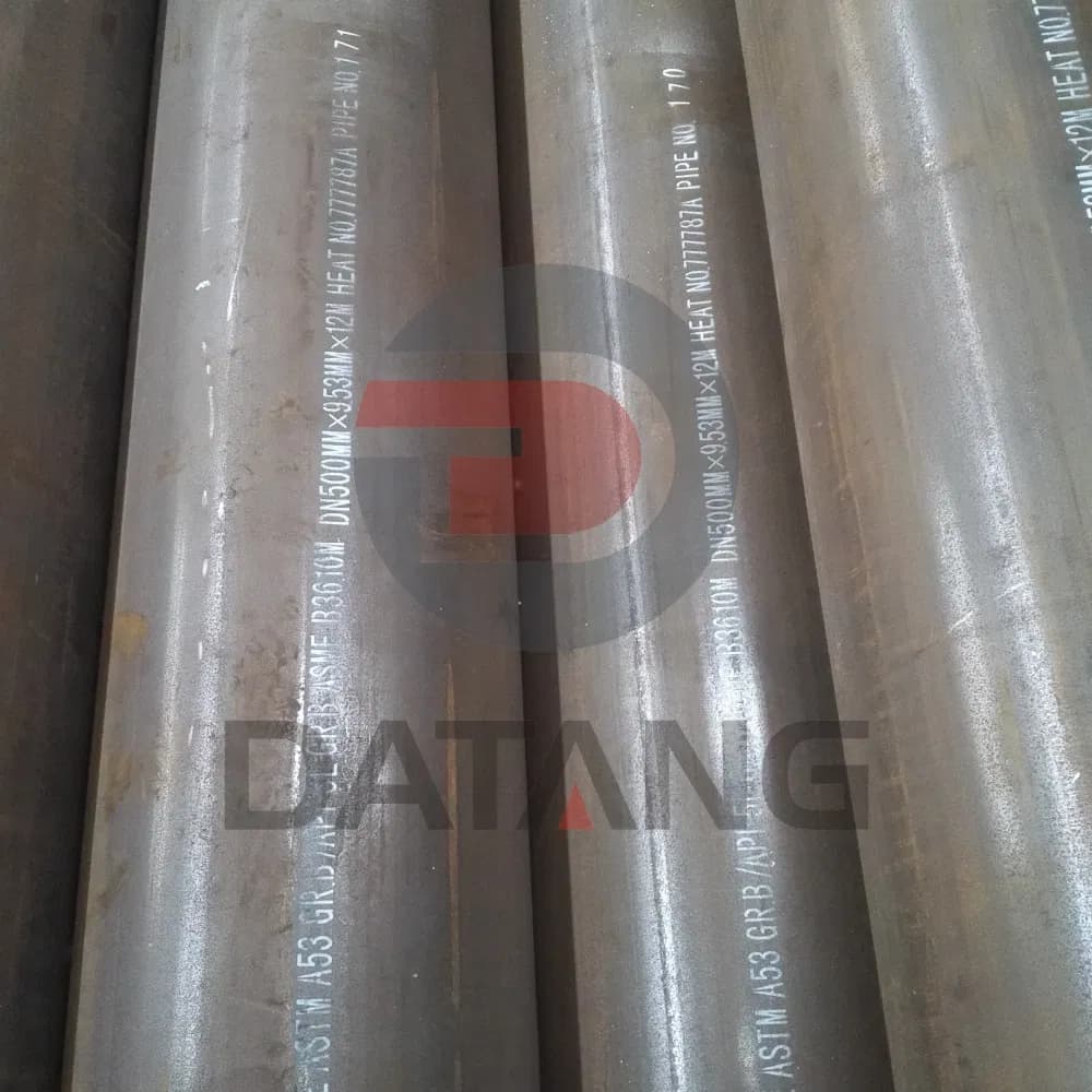 Datang ASTM A53 Gr. B/ASTM 5L Gr. B/ASME B36 ERW Carbon Steel Welded Pipe