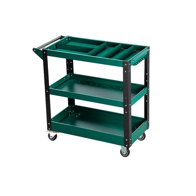 Professional Steel Mobile Utility Cart Heavy Duty Rolling Industrial Commercial Storage Trolley Three Layer Trolley