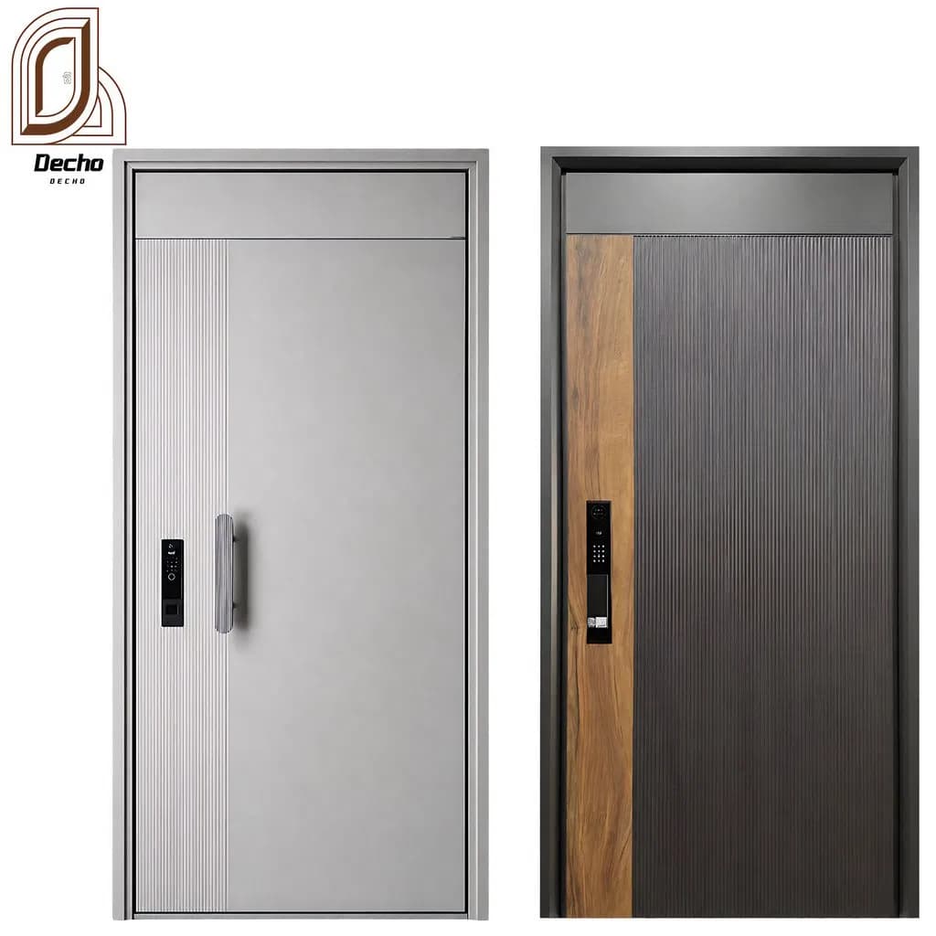 High Quality Heavy-Duty Aluminum Hollow Metal Turkish Exterior Anti Theft Steel Security Door for Main Entrance