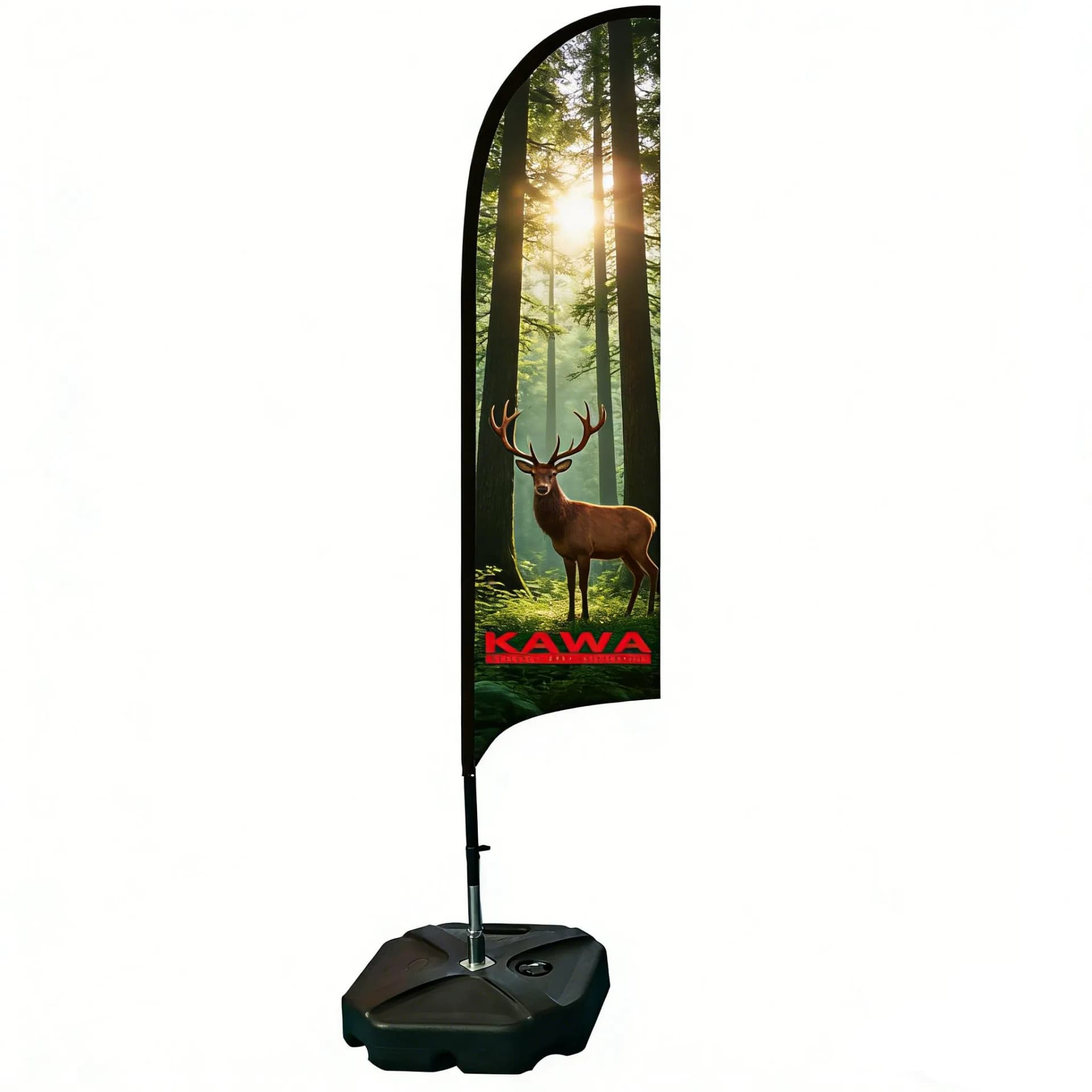Fast Deliver Customizable Advertising Beach Flags with Full Fiberglass Flag Pole Ground Spike and Cross Stand