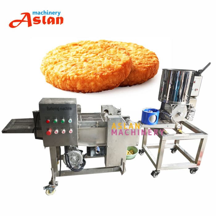 Hamburg Patty Making Machine/ Meat Beef Patty Breading Frying Machine