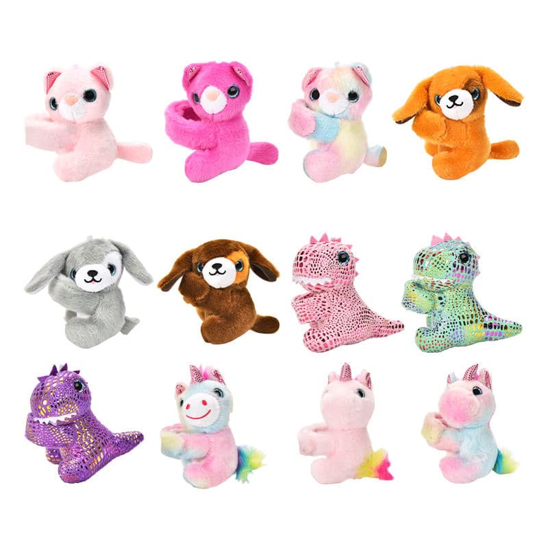 Top Selling Cute Animal Snap Bracelets Plush Toy Stuffed Animals Hand Slap Clap Bracelet Toys for Kids