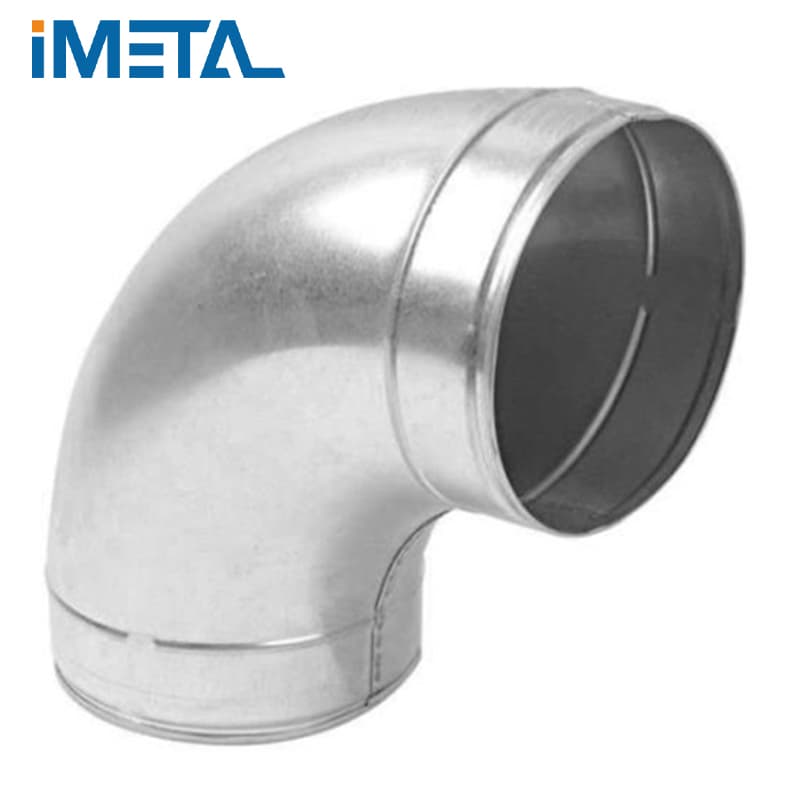 Industrial HVAC 90° Degree Duct Bend Connector Round Metal Adjustable Outlet