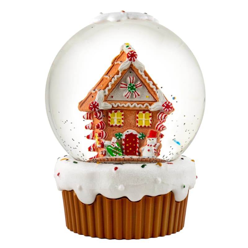 BSCI Factory Resin Gingerbread House Snowglobe, Glittery Christmas Water Globe