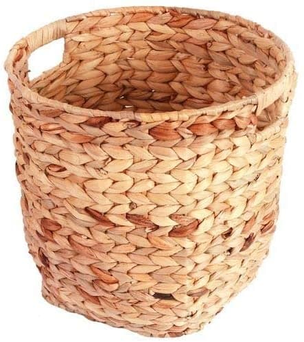 Water Hyacinth Large Round Wicker Wastebasket
