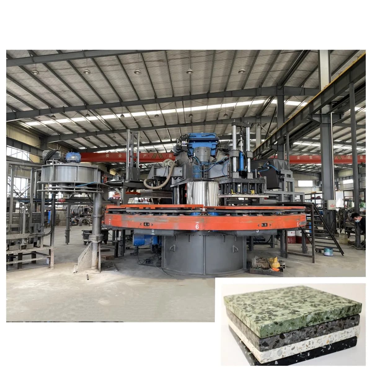 Hydraulic Multi-Turnstation Terrazzo Press Concrete Tile Production Rotary Making Machine