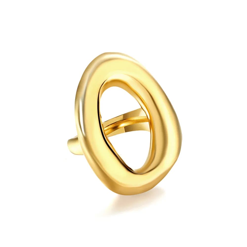 Ason Fashion Irregular Design Geometric Ring Stainless Steel Jewelry Ring