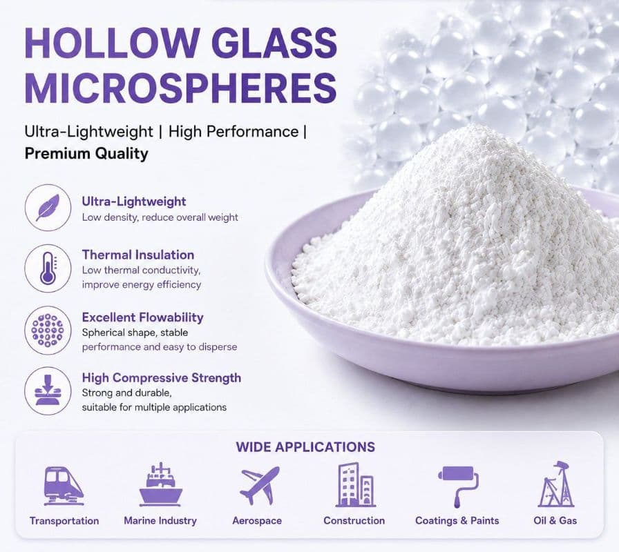 Lightweight Glass Spheres / Hollow Glass Beads, Used in Lightweight Construction Materials and as Filling Material for Aviation Communication Systems.