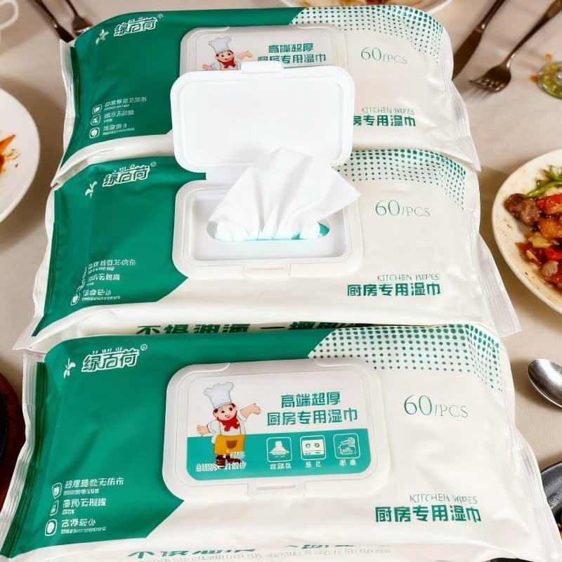 Premium Household Cleaning Wet Wipes Oil and Dust Remover Kitchen Cleaning Tissues for Home and Restaurant