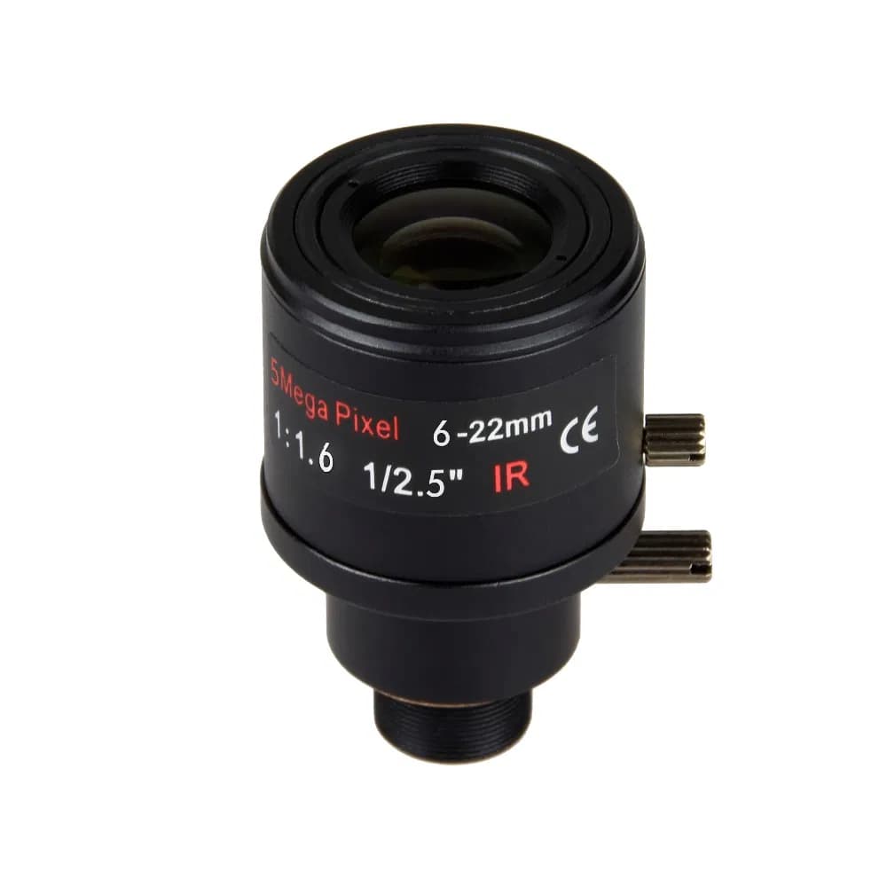 1/2.5" Image Format F2.2 5MP 6-22mm M12 Manual Focus Motorized Lens