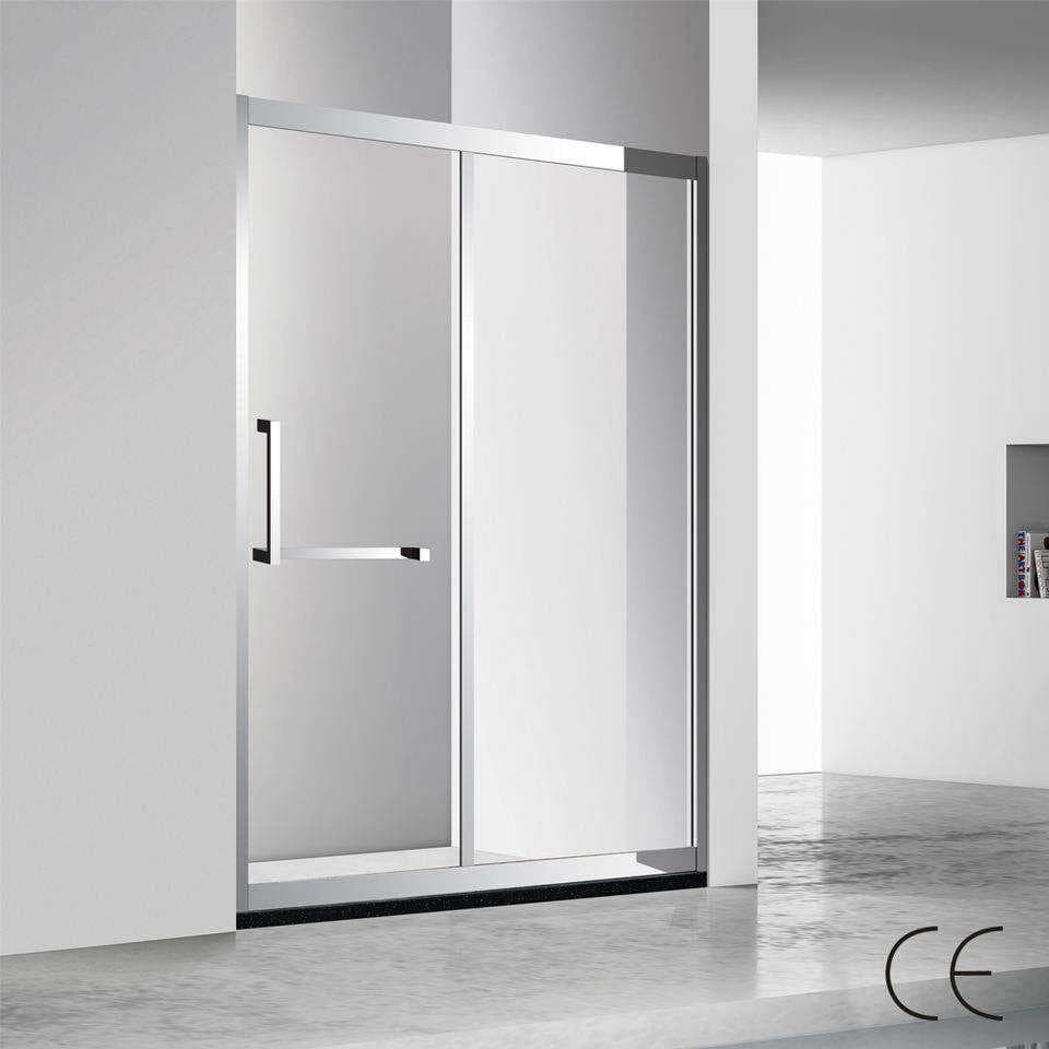 Tempered Glass Single Sliding Bath Shower Door with Aluminum Alloy Frame