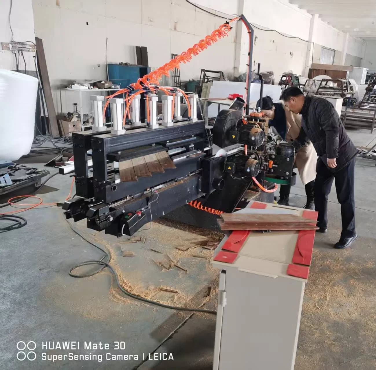 Double End Tenoner for Chevron Parquet Floor Mortising Machine
