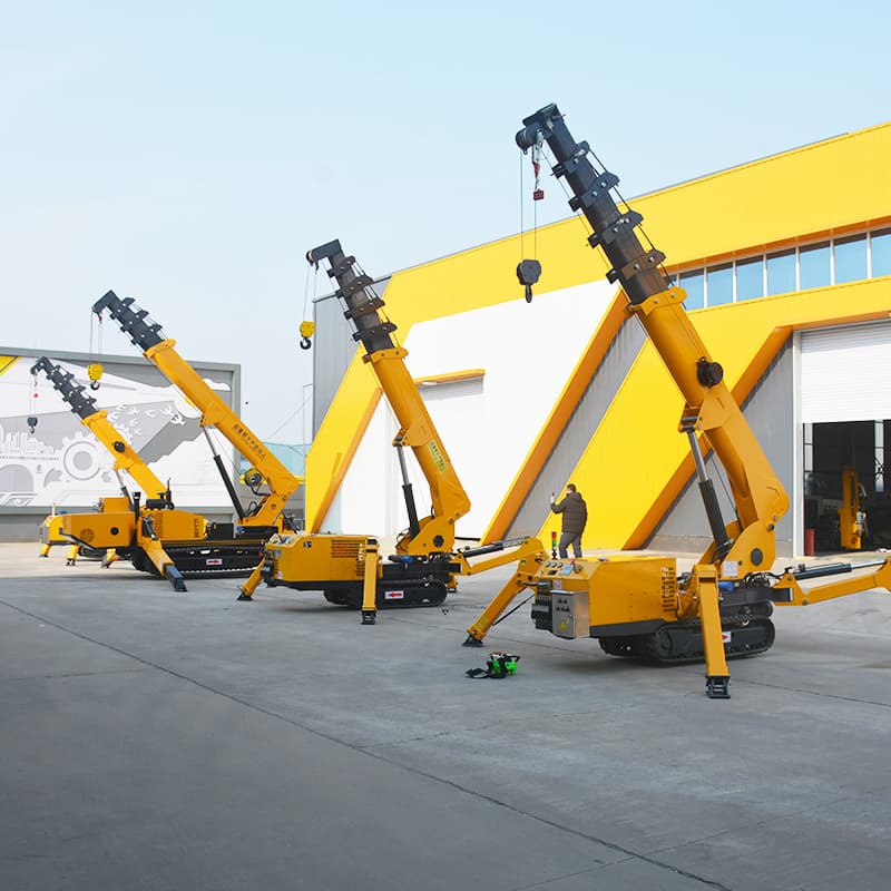 1-12ton Glass Installation Crane Compact Remote Control Crawler Spider Crane
