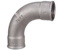 Fluid Tech Malleable Iron Pipe Fittings 90 Degree Female Longsweep Bends