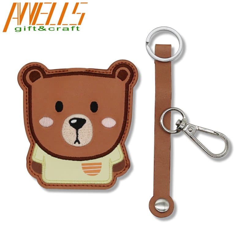 Custom Logo Designer Promotional Car Tactical Heart Key Holder Leather Key Chains Leather Keychain Durable PU Genuine Leather Keyring