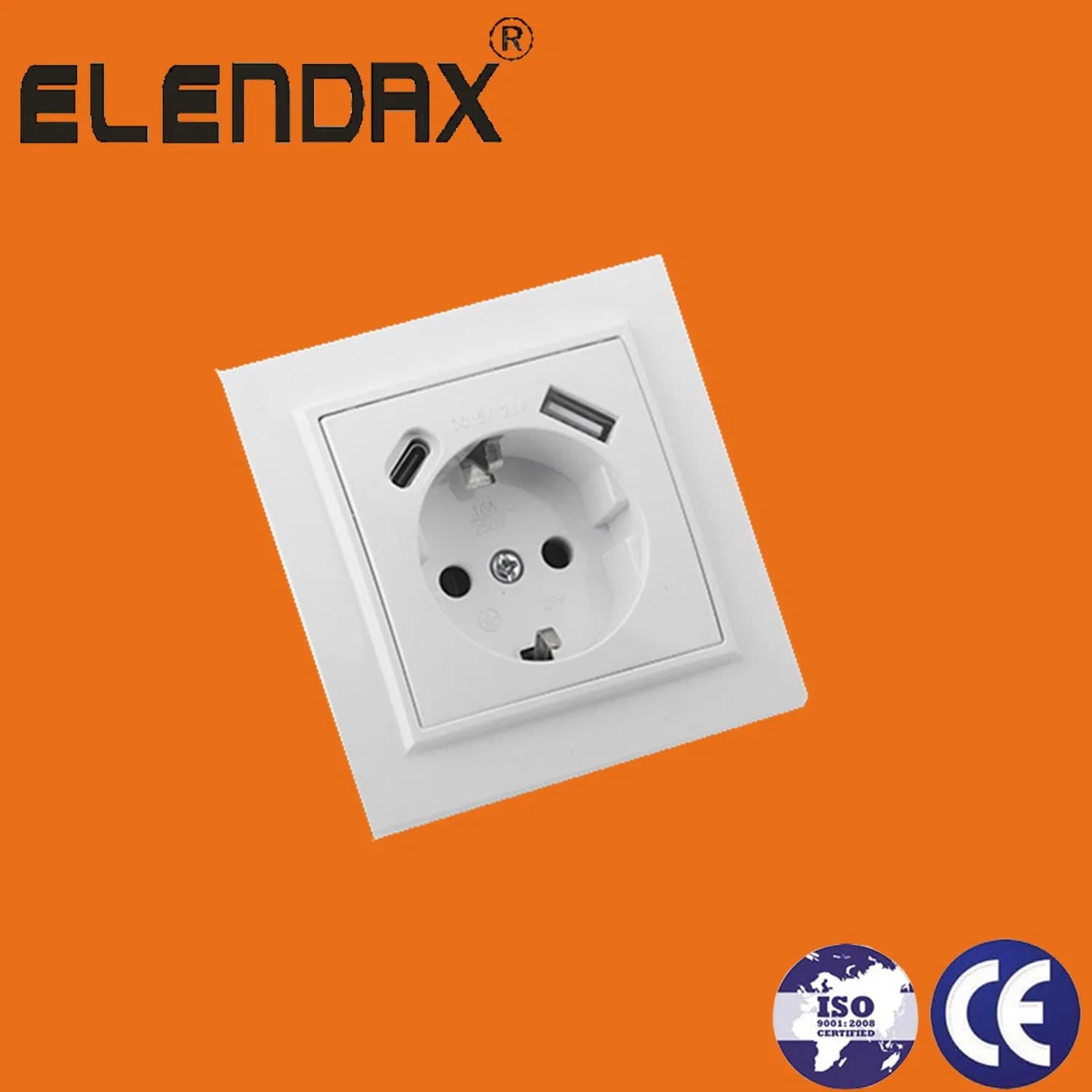 European Wall Socket Type C Interface USB