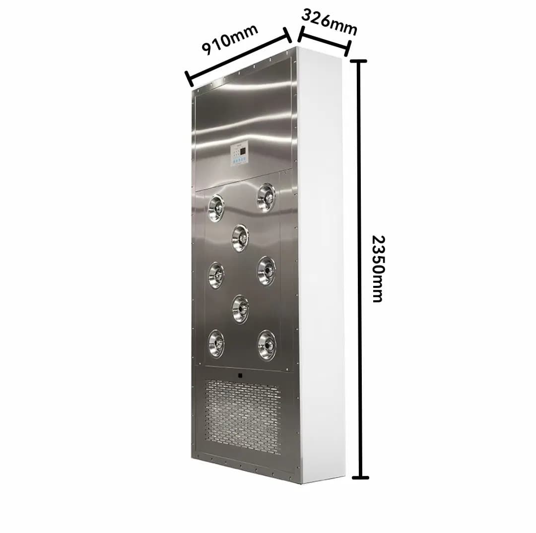 Advanced New Air Shower for Cargo Cleaning Featuring Rotating Nozzles and Double Swing Doors