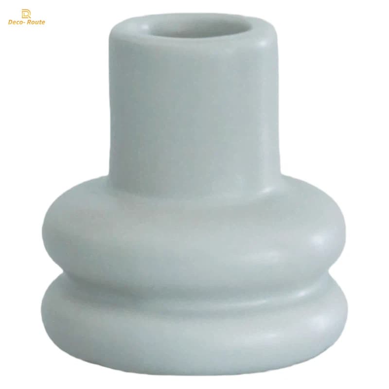 Compact Tealight Ceramic Candlestick with Low Profile for Candle Warmers