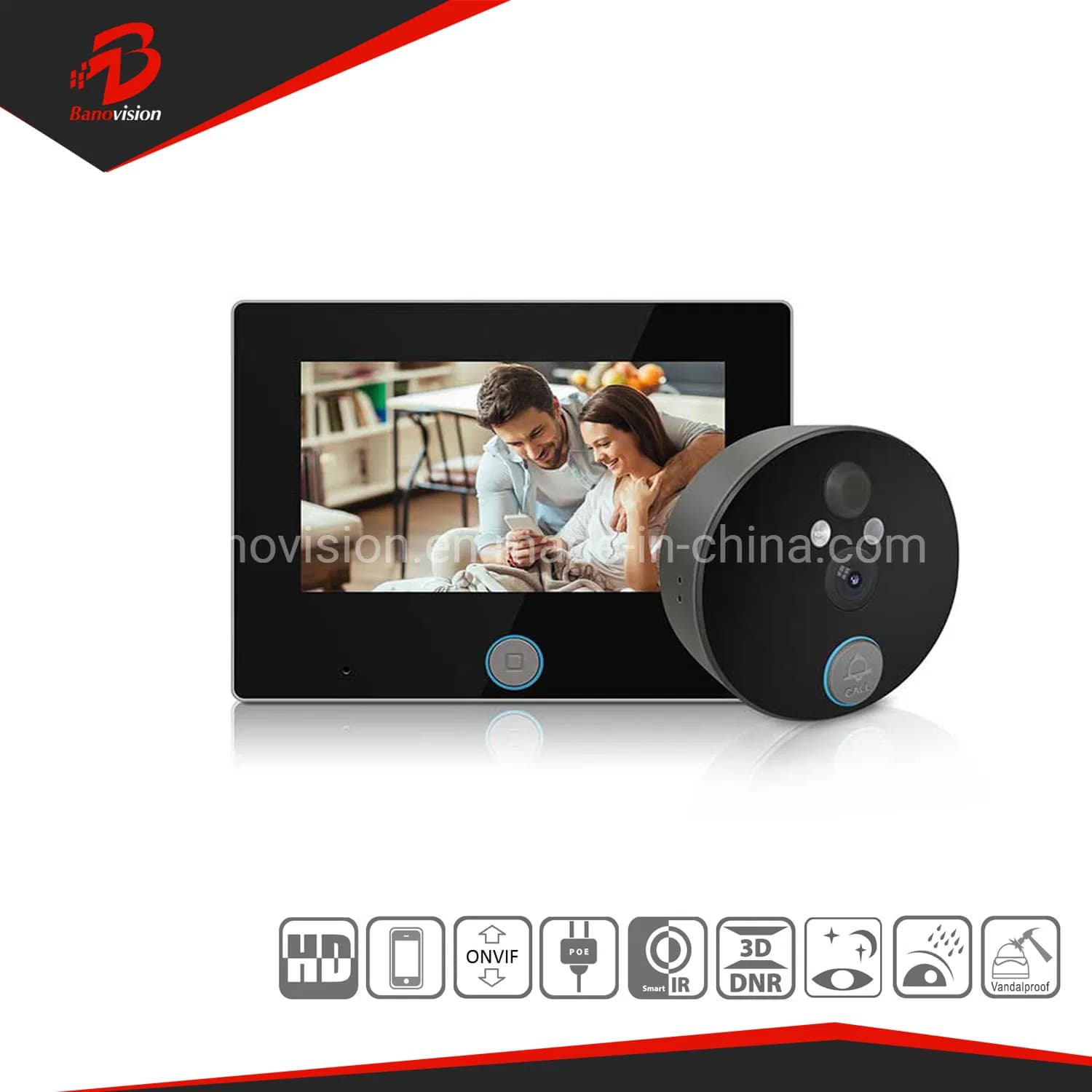 Banovision Smart Tuya WiFi Video Door Bell 4.3 Inch Visual Doorbell Interphone Systems From CCTV Camera Supplier