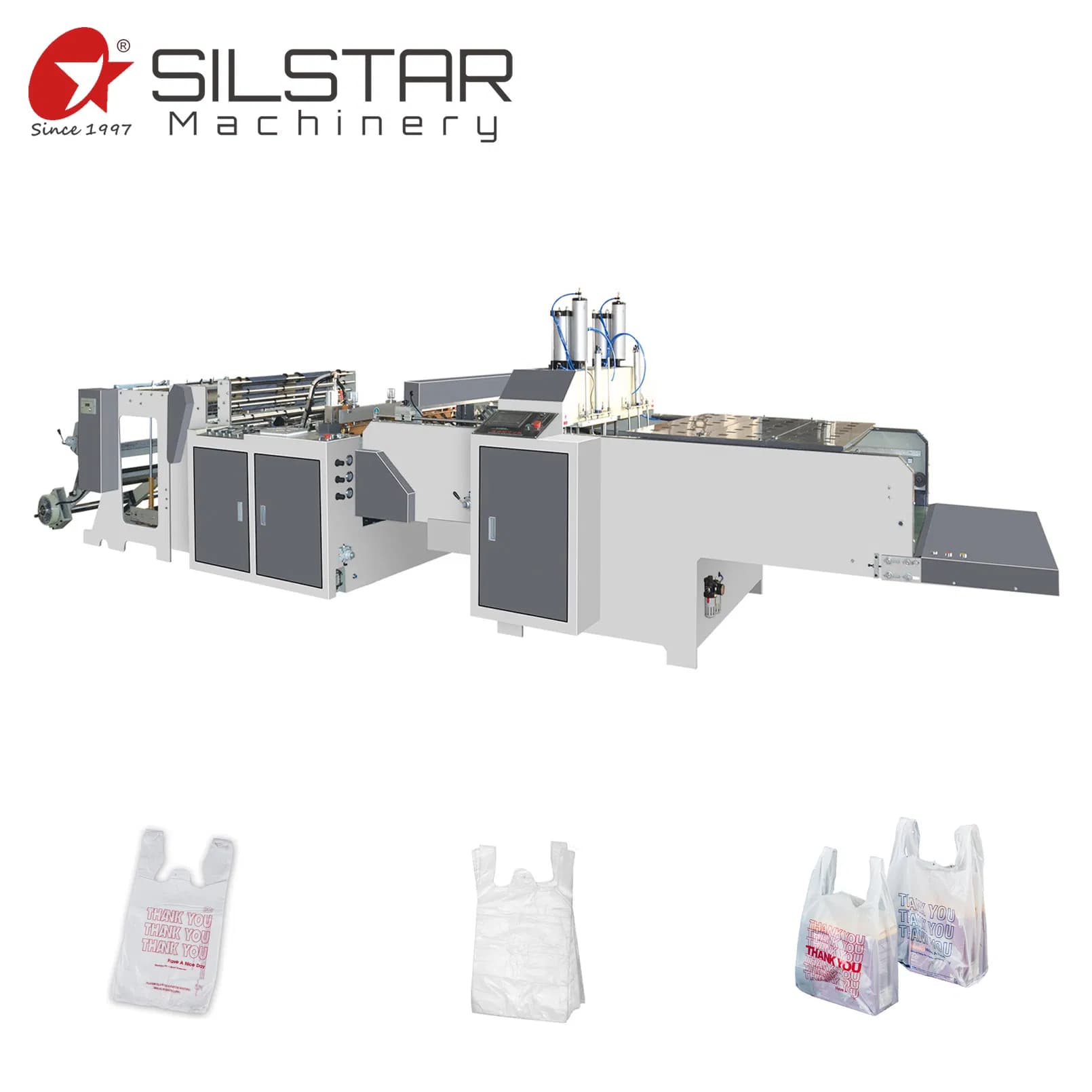 Automatic Hot Cutting Piece by Piece Vest T-Shirt Shopping Bag Maker Seal and Cutting Machine for PE Bio