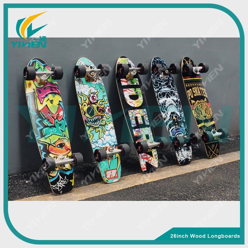 26 Inch Maple Longboard Wood Skateboard Chinese / Canadian/ Bamboo Material Skateboard