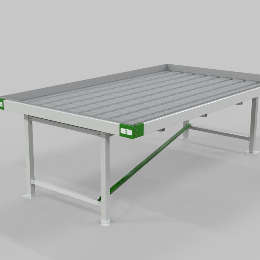 Galvanized Steel Rolling Seedling Bench Hydroponic Nursery Table with Wheels