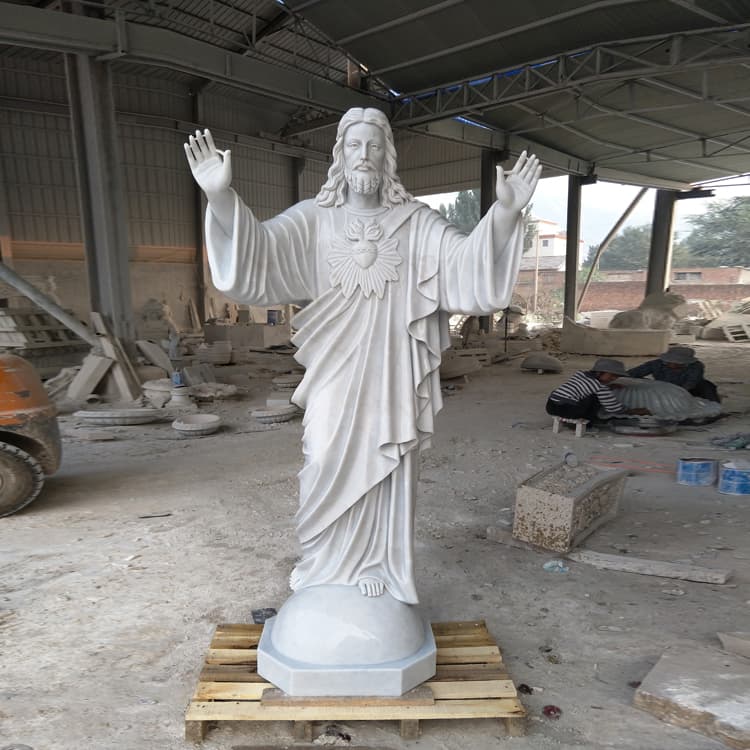 Life Size Religious Statues Marble Carving Jesus Statue for Decoration