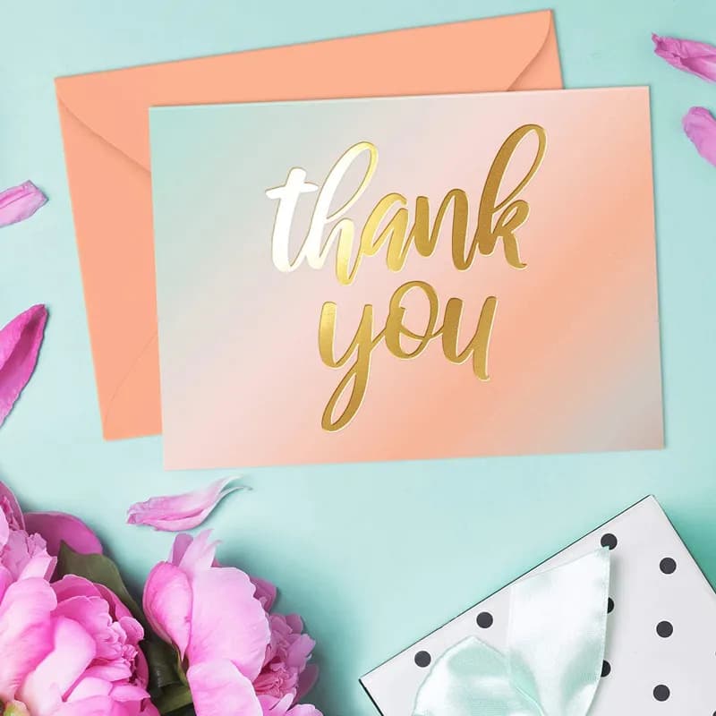 Factory Wholesale Wedding Elegant Invitation Thank You Greeting Card