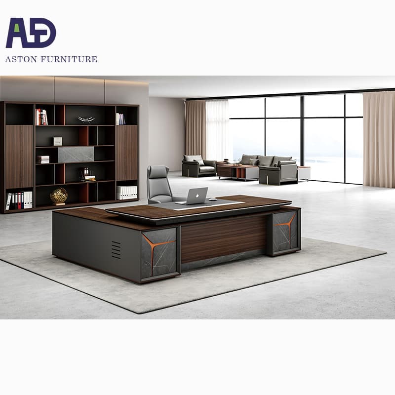 Luxury Modern Wood Design MDF Home Executive L Shaped CEO Office Table