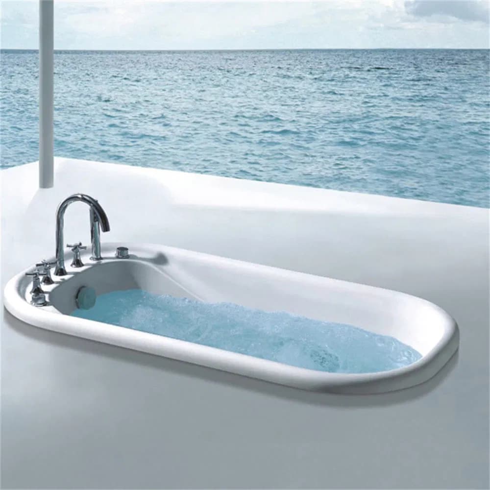 Contemporary Deep Soaking Bathroom Built in Acrylic Floor Bathtub Drop in Bath Tub