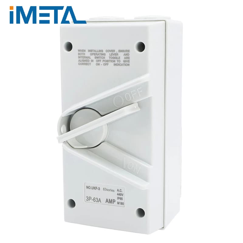 HVAC Waterproof Safety 440V 20A 3 Pole Wall-Mounted Isolation Switch