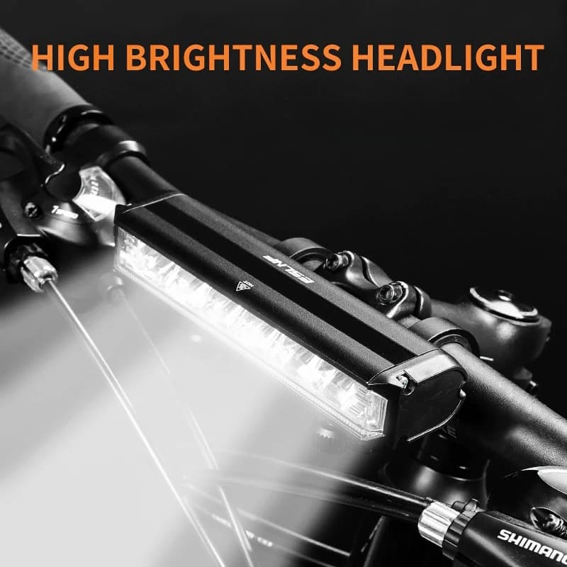 Bicycle Headlight Super-Bright LED Night Riding Safety Light Rechargeable Bicycle Light Kit, Featuring Multiple Flashing Modes and Large-Capacity USB Mountain B