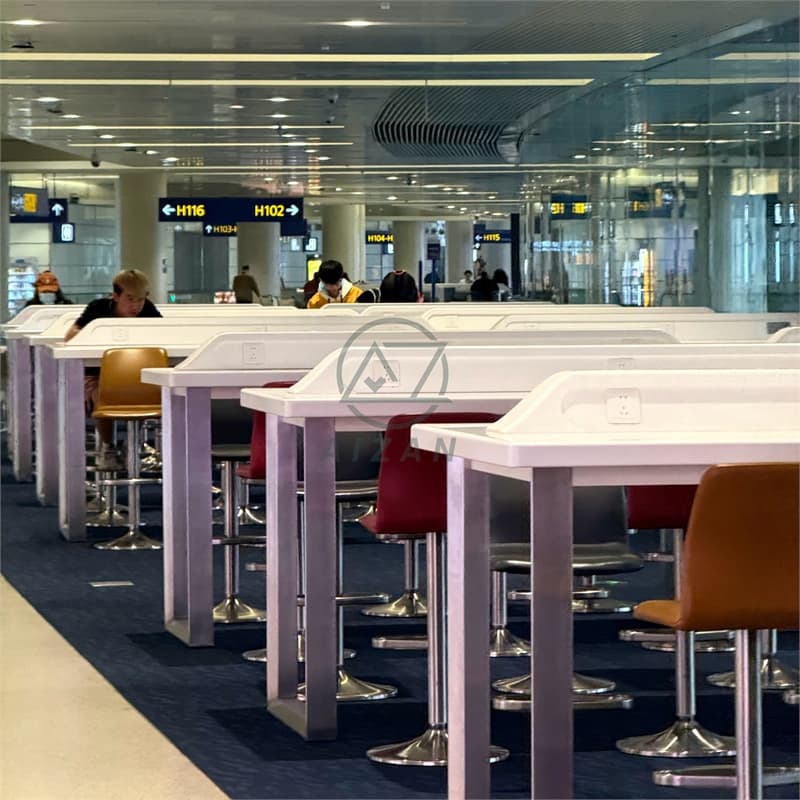 Multi-Scene Charging Waiting Desk Airport & Train Station Public Rest Table with Charging Socket