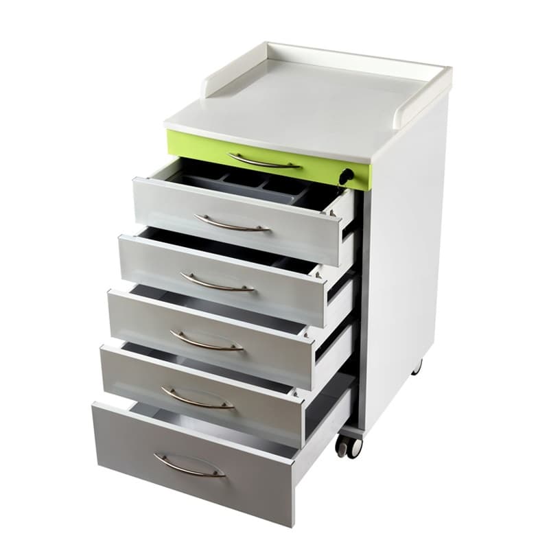 Medical Stainless Steel Cabinet Body Marble Countertop Portable Mobile Dental Cabinet