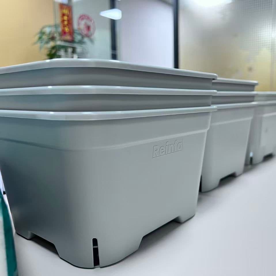 4L Reinfa Square Strawberry Air Pruning Pot, Light Color Breathable Hydroponic Container