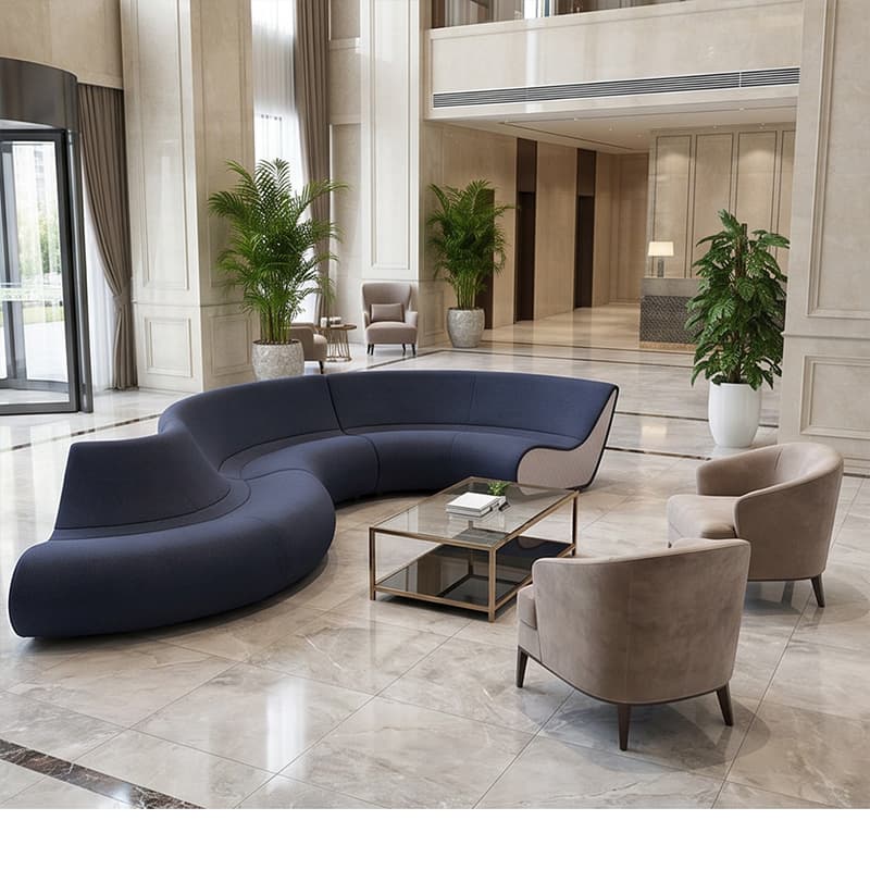 Commercial Lounge Contract Furniture Common Place Leisure Sofa Modern Public Waiting Couch Luxury Special S Shape Curved Showroom Exhibition Hall Sectional Sofa