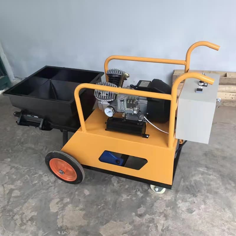 High Performance Durable Electric Plastering Mortar Spraying Machine with Air Compressor Unit