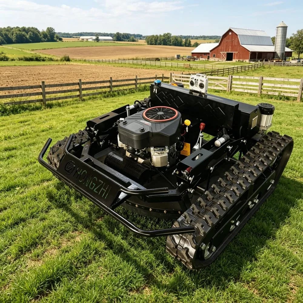 Thickened Chassis Tank Remote Control Mower Loncin Dual Cylinder Engine Brushless Motor Large Fuel Tank CE Certified Snow Shovel Attachment Free Accessories Set