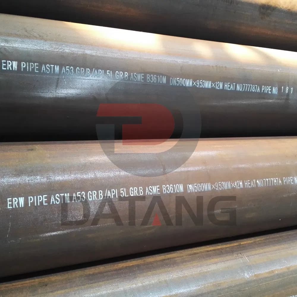 Datang Factory Price ASTM A53 Gr. B/ASTM 5L Gr. B/ASME B36 ERW Carbon Steel Pipe