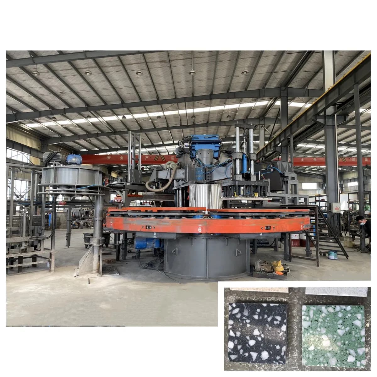 Multi-Station Presser Rotary Terrazzo Tile Pressing Machine with Automatic Feeding and Ejection System