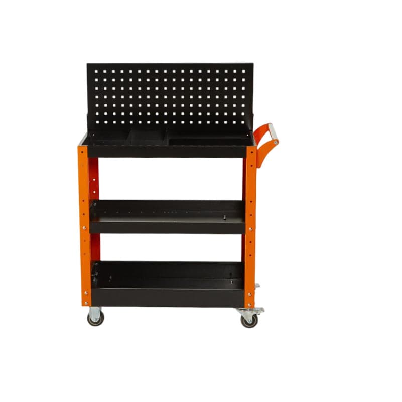 Industrial Commercial Mobile Storage Cart Professional Heavy Duty Steel Rolling Utility Trolley Three Layer Trolley
