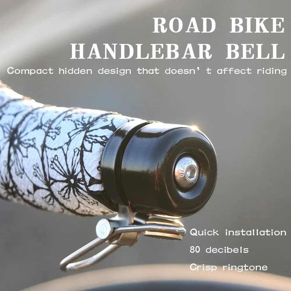 Highway Bike Handlebars Blocked with Bells, Hidden Bicycle Handlebars Blocked with Small Bells, Warning Copper Bells, Bicycle Parts