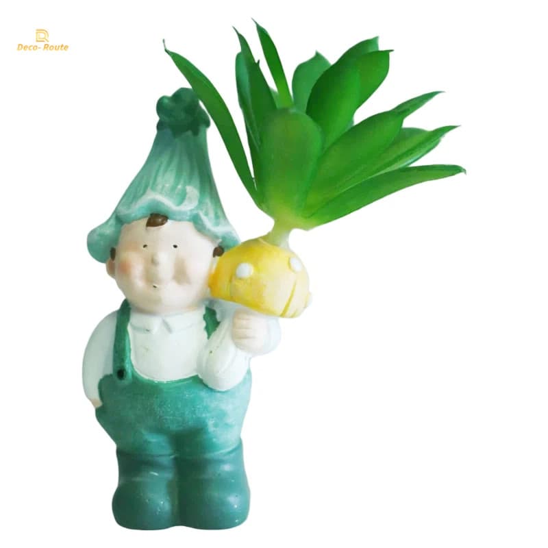 Set of Four Polyresin Musician Potted with Instruments for Band Theme
