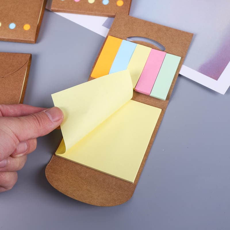 Wholesale Kraft Paper Cover Combination Sticky Notes Office Supplies Note Book Fluorescent N Times Printed Logo