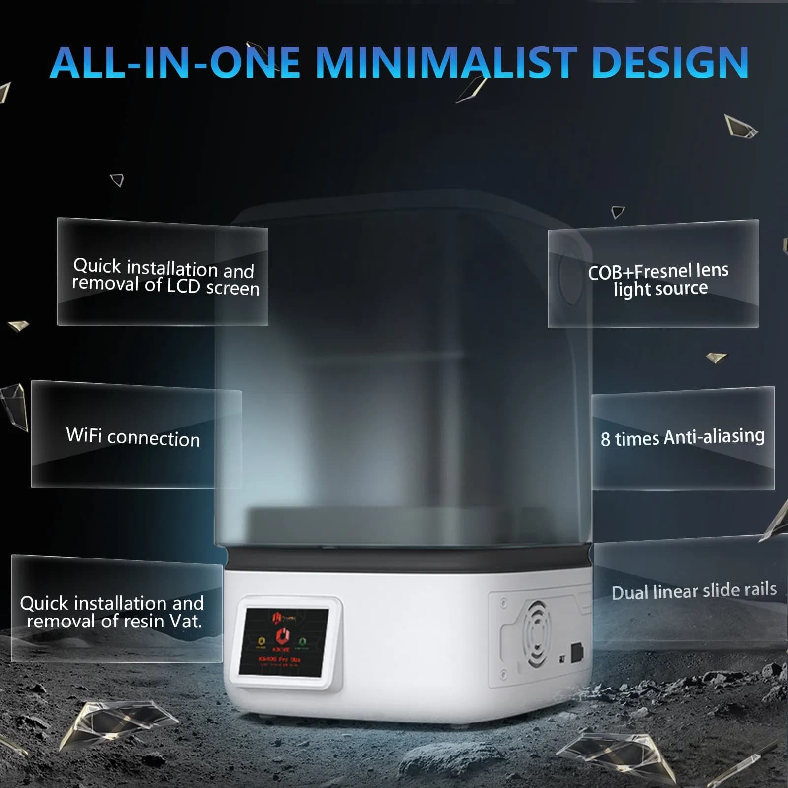 Resin 3D Printer Compatible with Any Cubic Model High Toughness UV Curing System