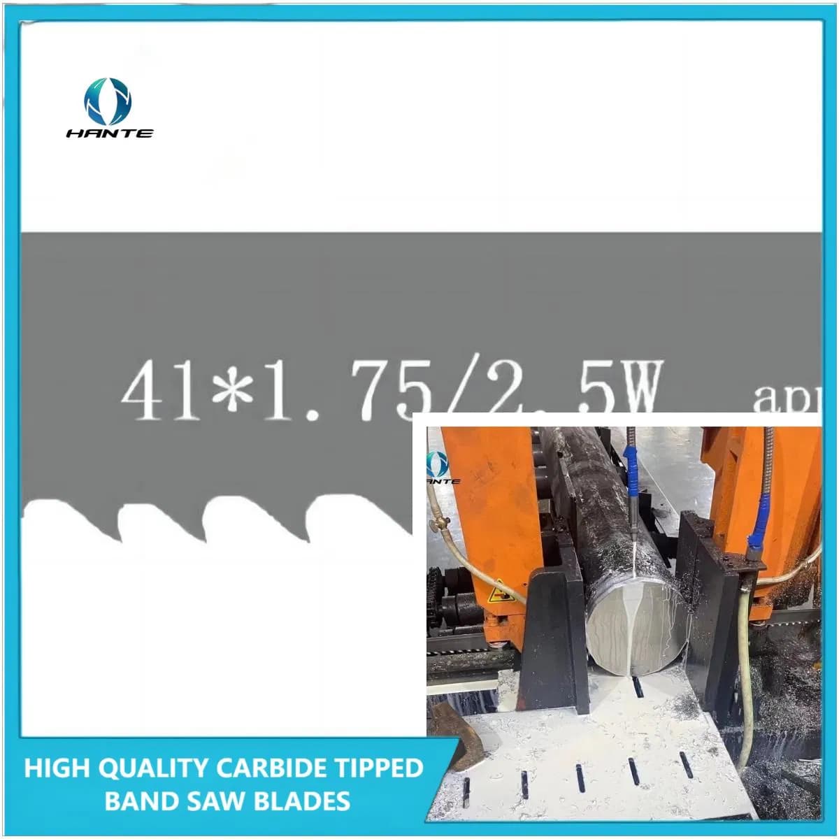 41*1.3*1.7/2.5titanium Alloy Carbide Hard Metal Steel Cutting Band Saw Blades Factory Made