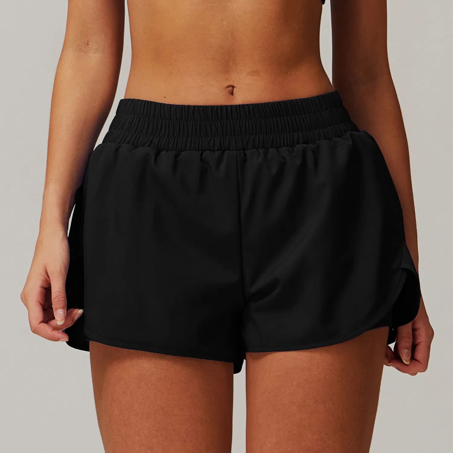Pocket Nude Quick-Drying Yoga Shorts Two-Piece Sports Hip-Lifting Fitness Yoga Shorts