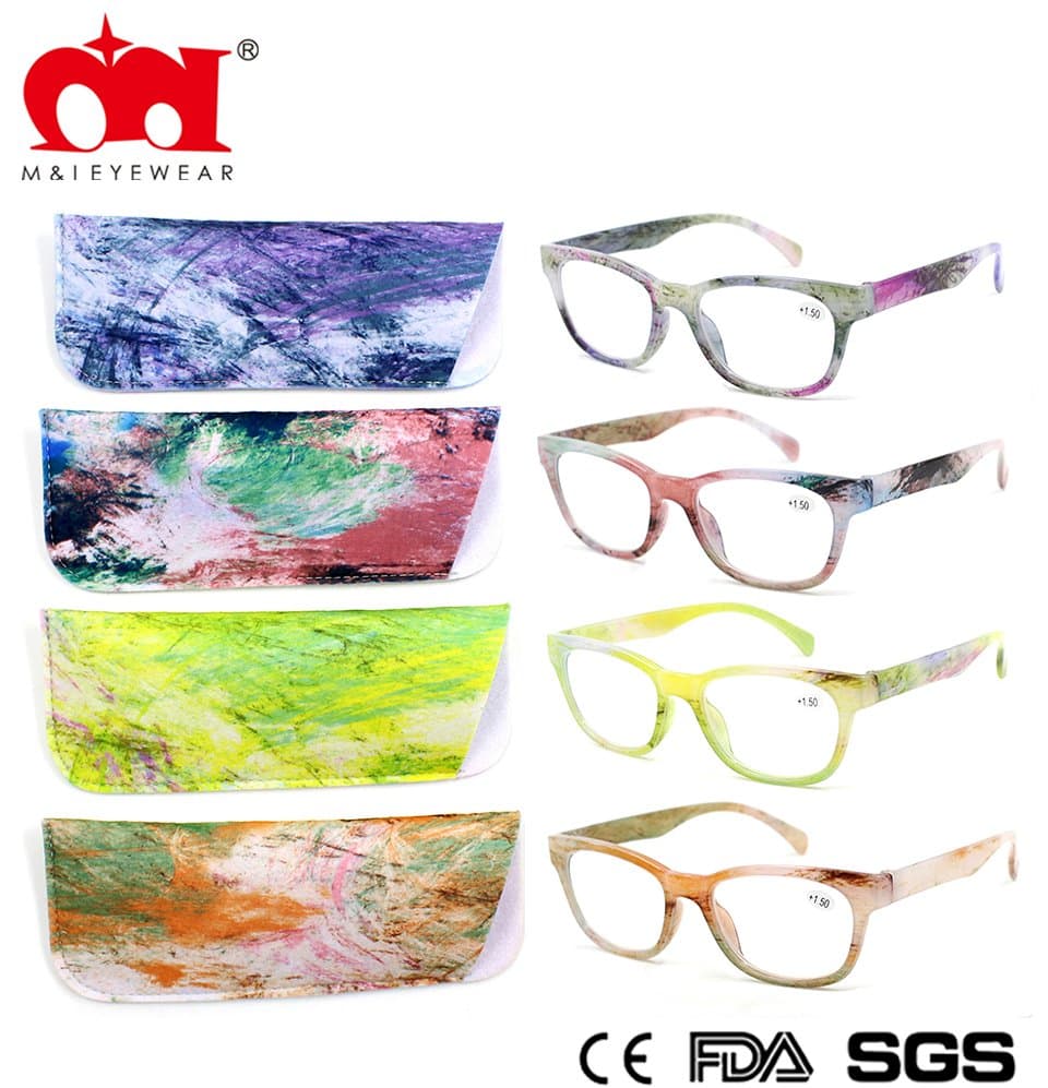 Stylish Reading Glasses and Eyeglasses Pouch with Paper Transfer (WRP902007)