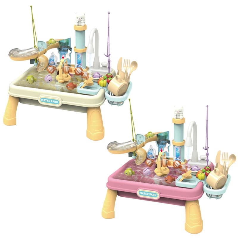 Top Selling Upgraded Electric Faucet Pool Floating Fishing Toys Fish Game Pretend Play Multifunction Kitchen Sink Toys Set for Kids